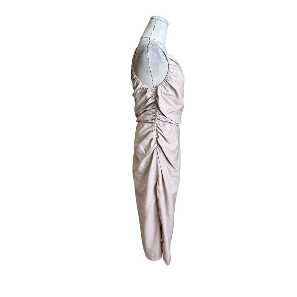 The Sei One Shoulder Midi Dress Asymmetrical Gathered Nude Tan Bone XS - Picture 7 of 14